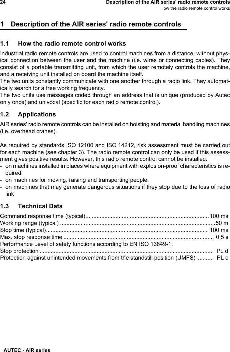 autec remote control user manual