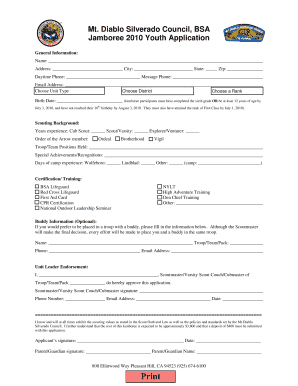 Boy scout youth application fillable pdf