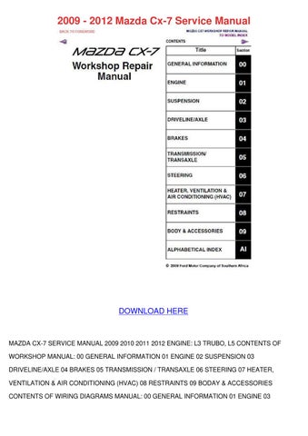 2010 mazda cx 7 service manual pdf