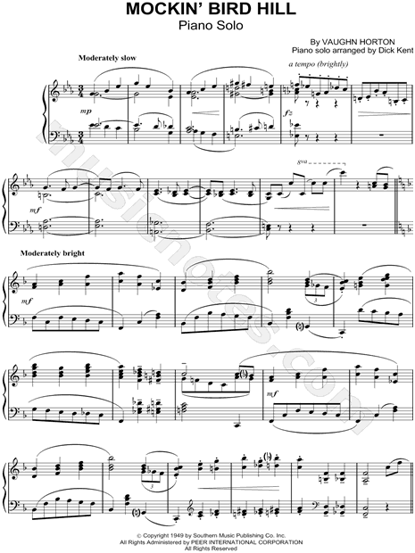 Piano backing for mockingbird pdf