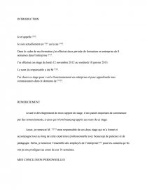 Remerciement rapport de stage pdf