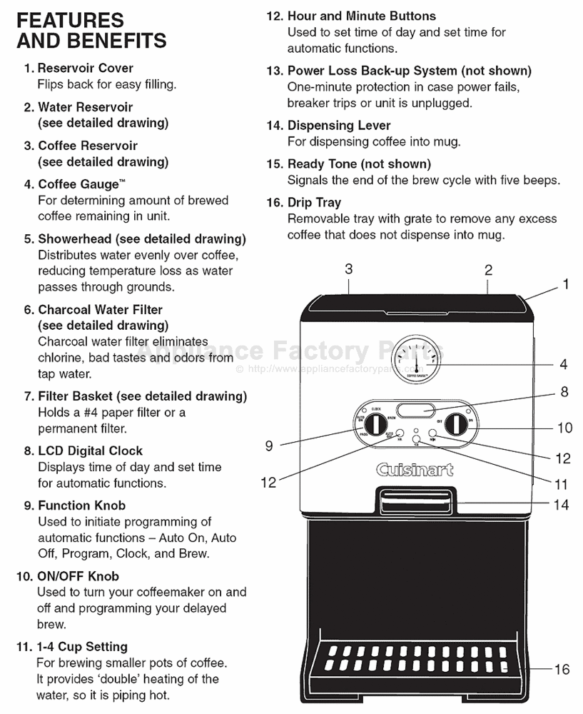 Cuisinart coffee maker dcc 2000 manual