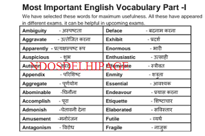 Most commonly used english vocabulary with meaning pdf