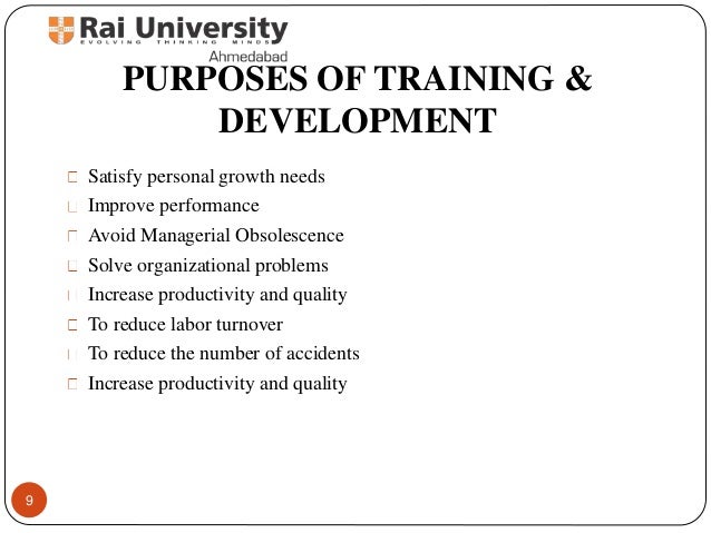 Purpose of training and development pdf