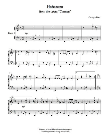 Carmen piano sheet music pdf