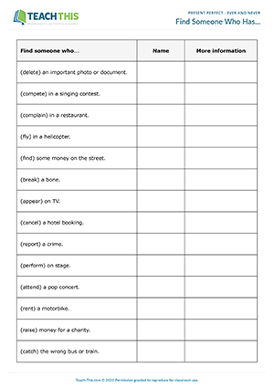 Past simple speaking activities pdf