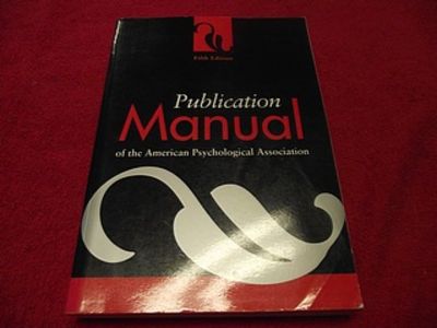 Publication manual of the american psychological association 5th edition