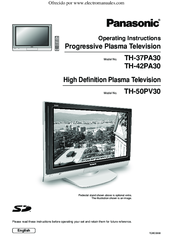 panasonic viera th-p42s10a operating instructions