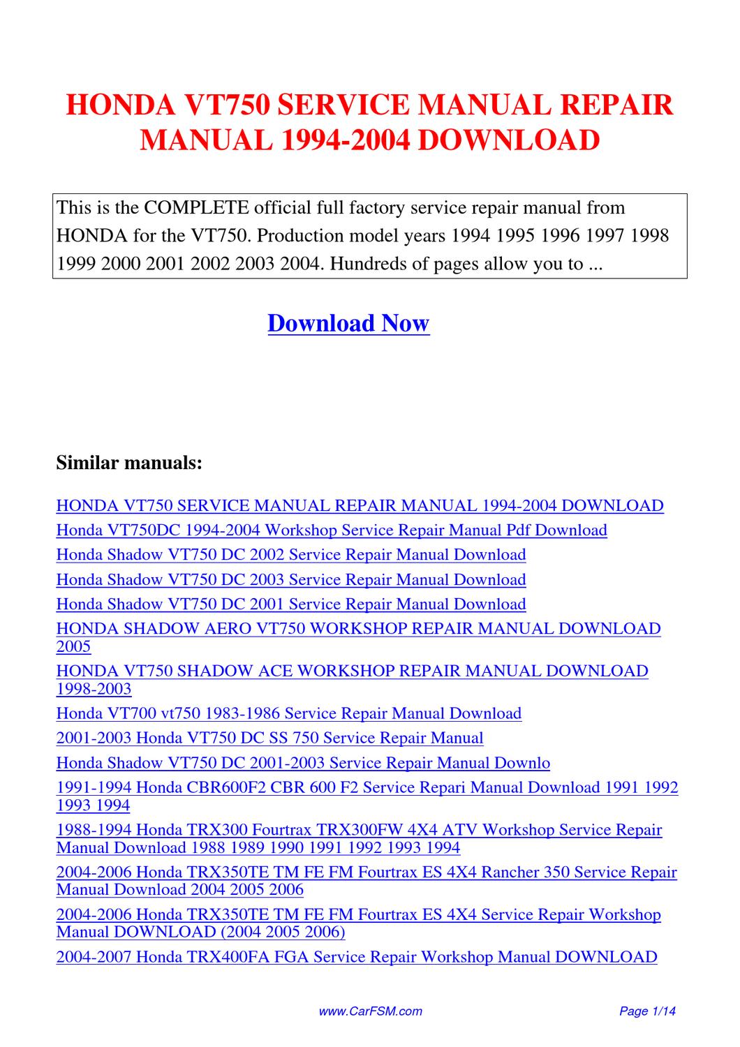 Honda cbr 600 f3 1995-1996 manual pdf