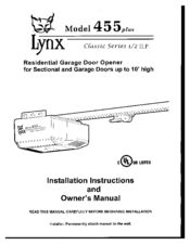 Automatic doorman lynx 455 manual