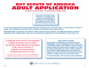 Boy scout youth application fillable pdf