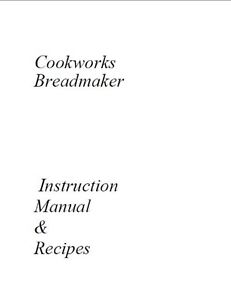 cookworks breadmaker xbm1129 instruction manual