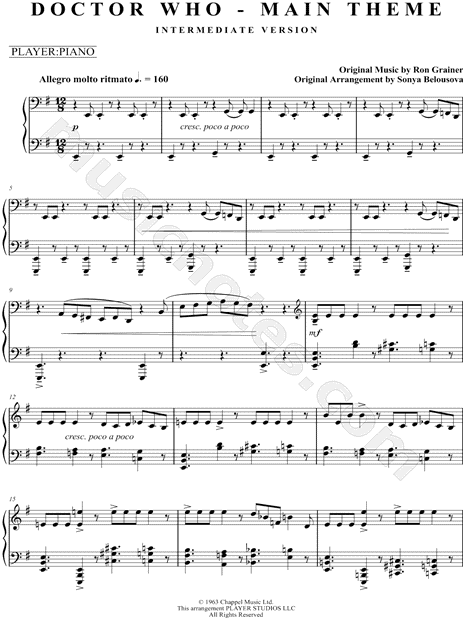 Doctor who sheet music pdf