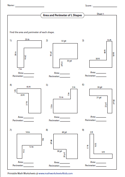 Area of rectangle worksheet pdf