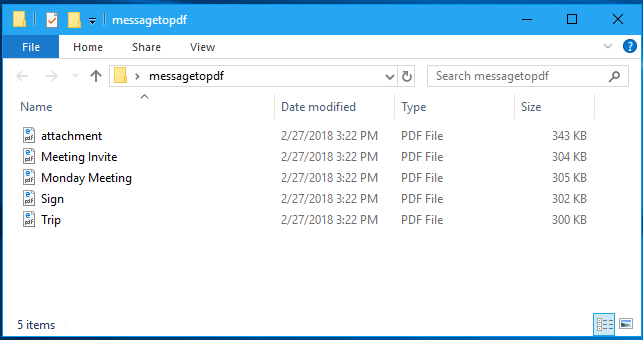 Convert multiple outlook emails to pdf