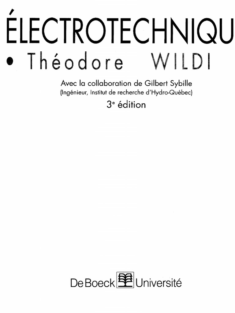 Theodore wildi electrotechnique pdf download