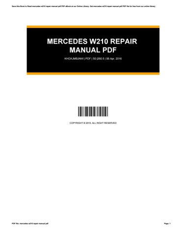 mercedes w210 repair manual pdf