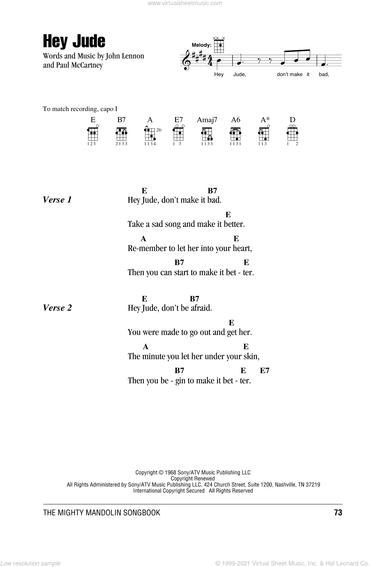 Hey jude piano chords pdf