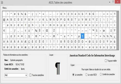 Ascii table and description pdf