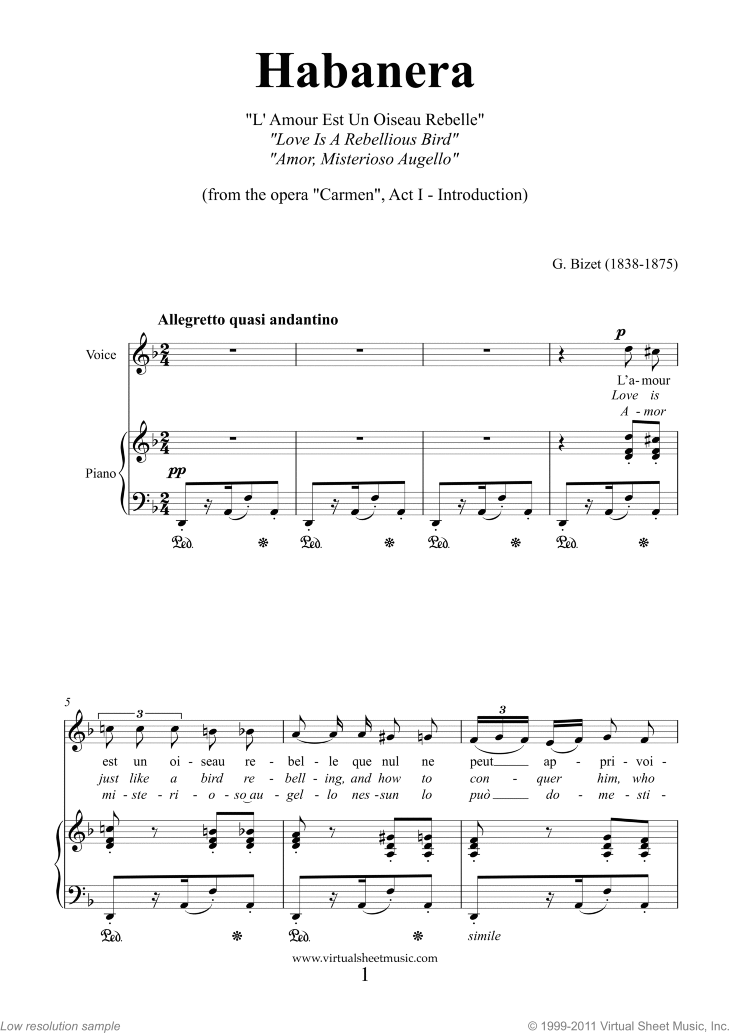 Carmen piano sheet music pdf