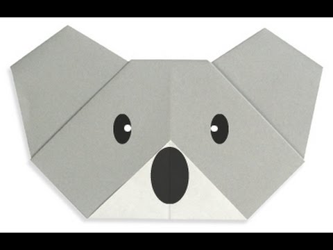 origami koala instructions faces