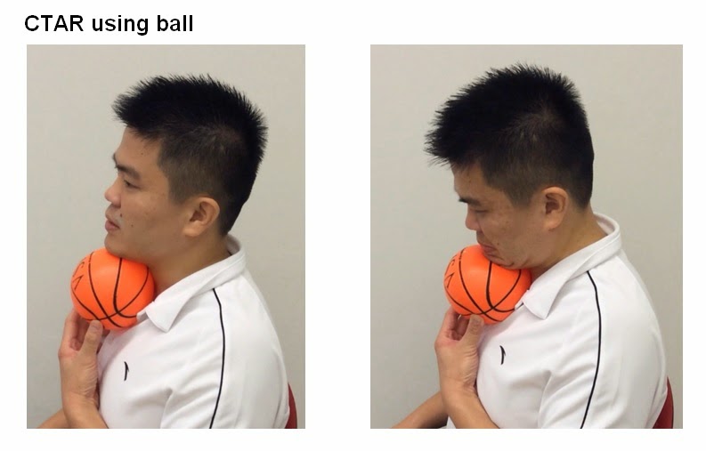 Chin tuck against resistance instructions