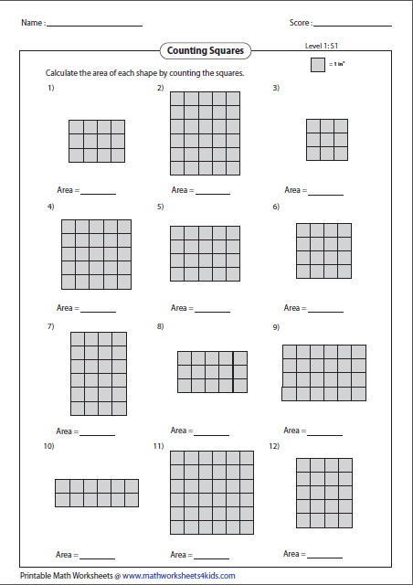 Area of rectangle worksheet pdf