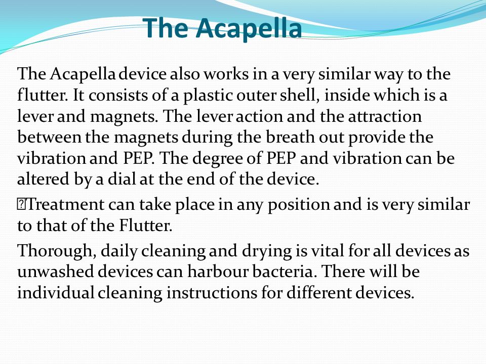 acapella flutter valve instructions