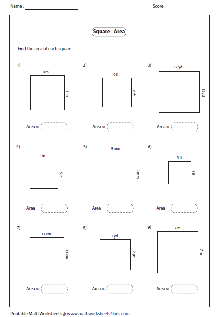 Area of rectangle worksheet pdf