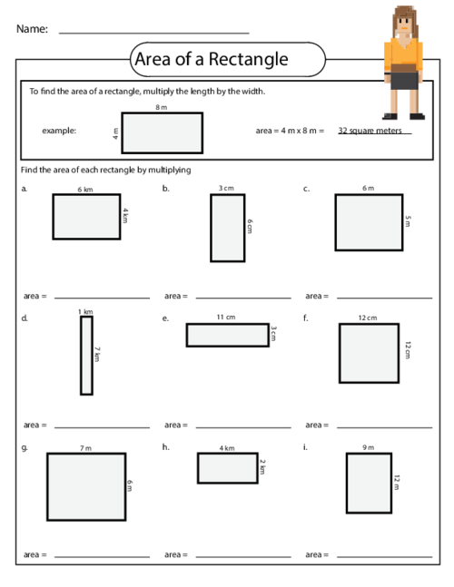 Area of rectangle worksheet pdf