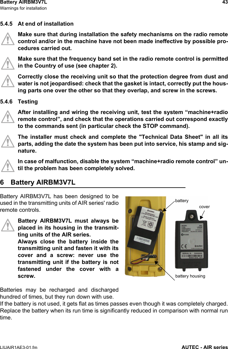 autec remote control user manual