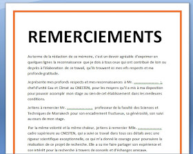 Remerciement rapport de stage pdf