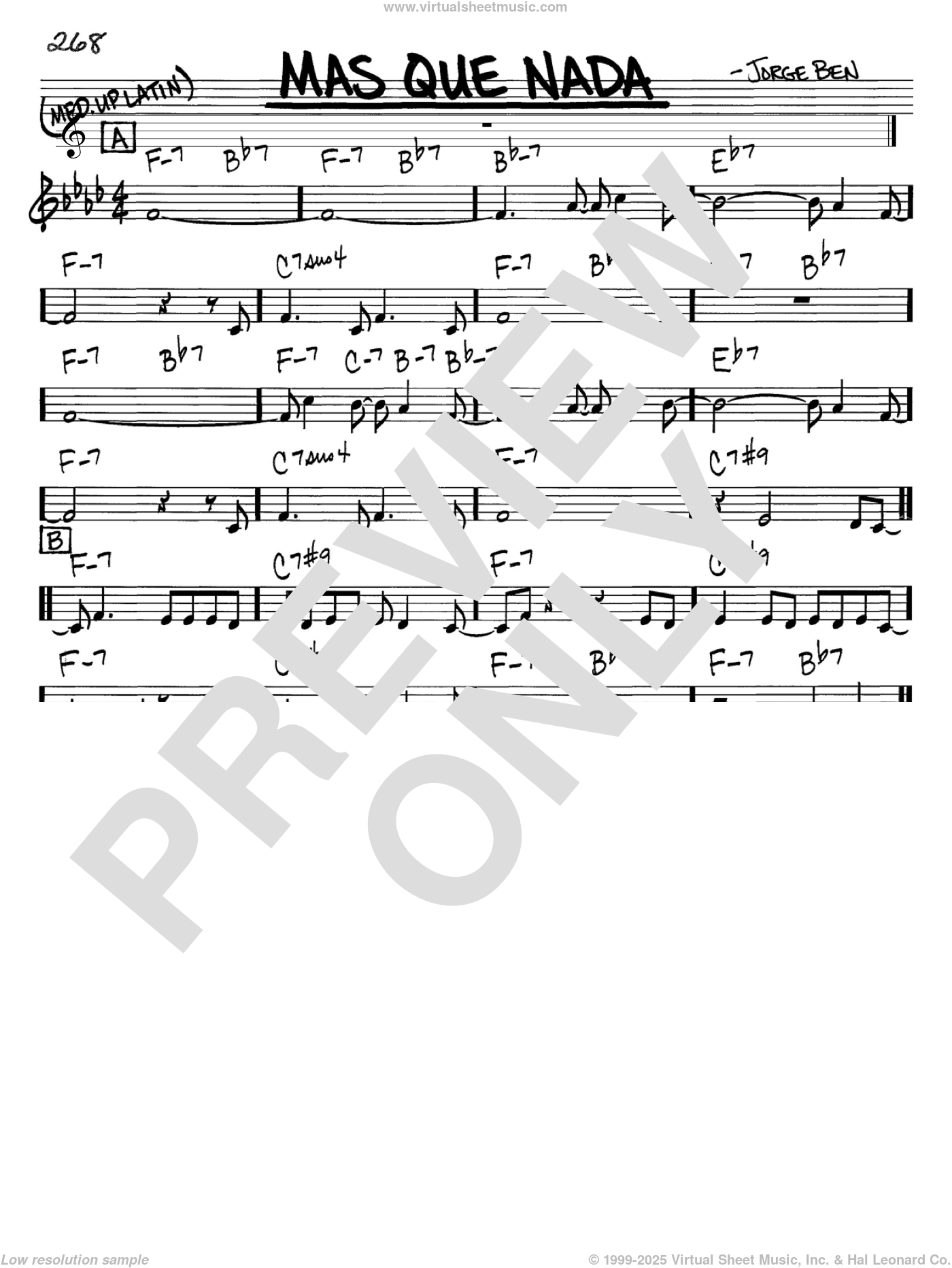 Mas que nada piano sheet music pdf