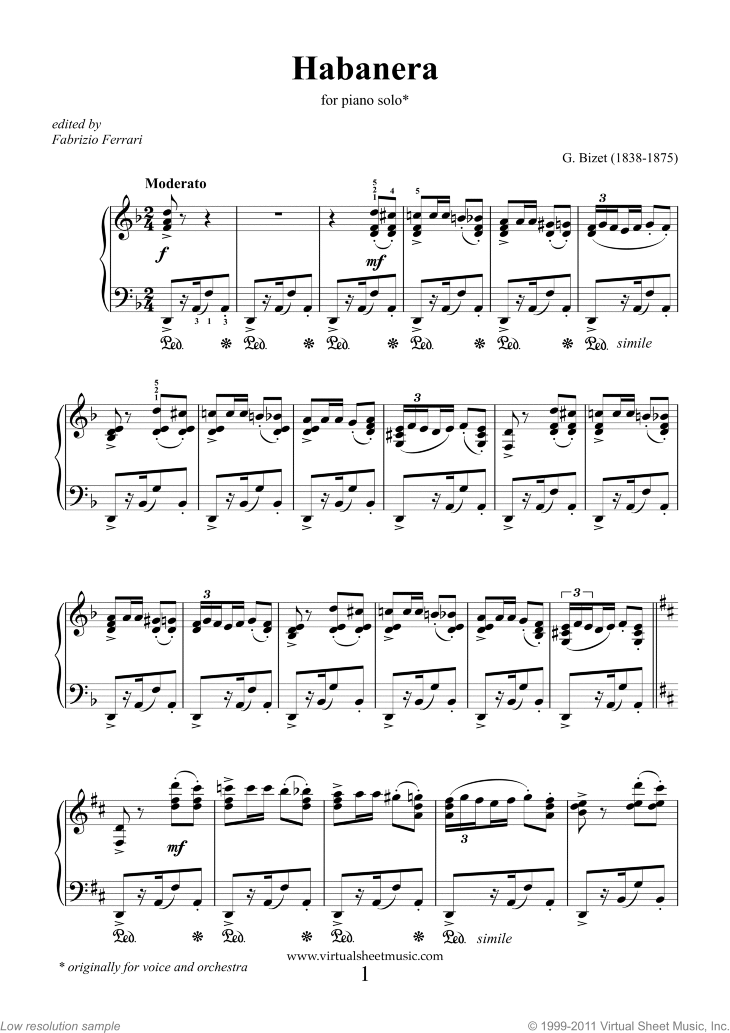 Carmen piano sheet music pdf