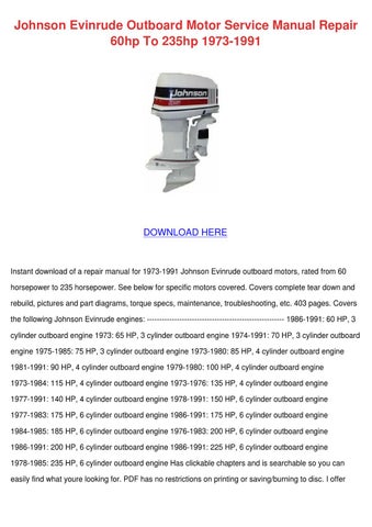 johnson seahorse 25 hp outboard manual