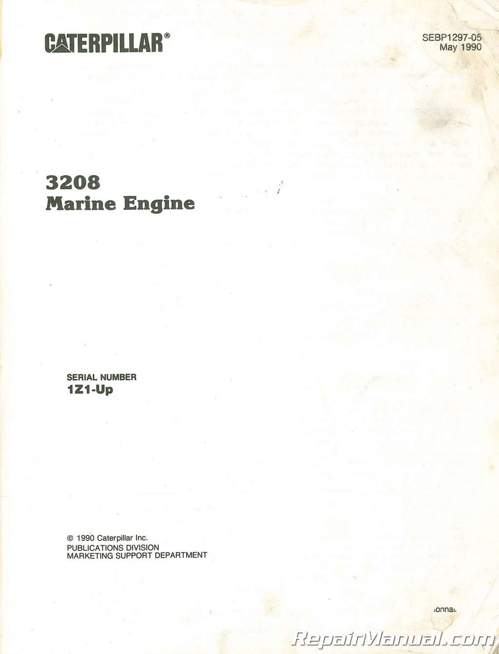 Caterpillar 3208 marine engine service manual