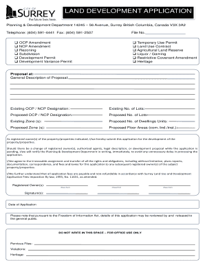 City of surrey rezoning application status