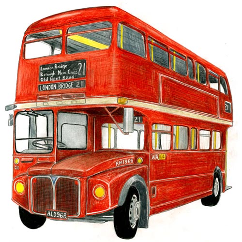 Double decker bus how to draw