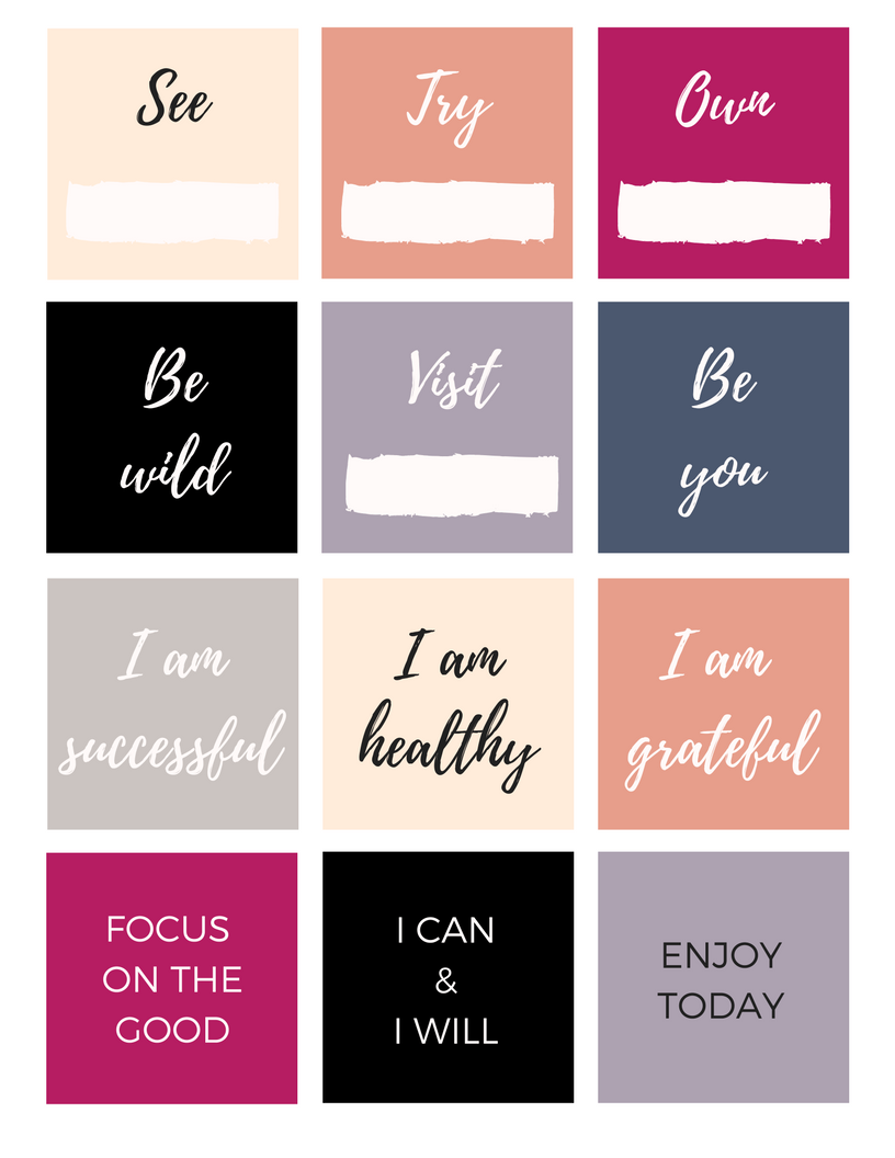 Free vision board printables pdf