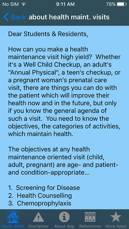 Health maintenance guidelines by age