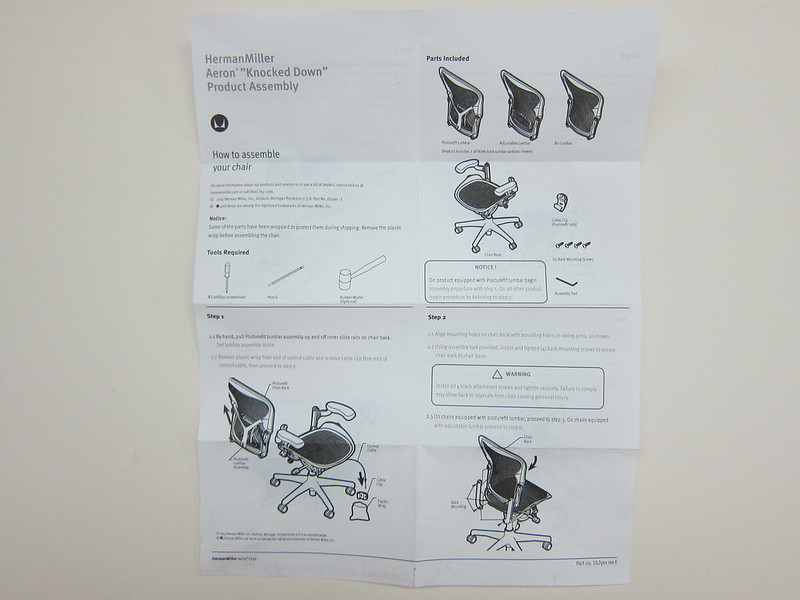 herman miller aeron chair assembly instructions