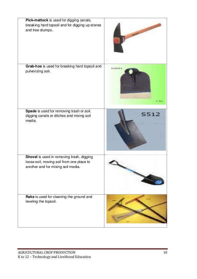 Horticulture tools and equipment and their uses pdf