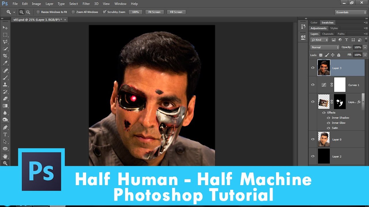 Human cyborg photoshop tutorial