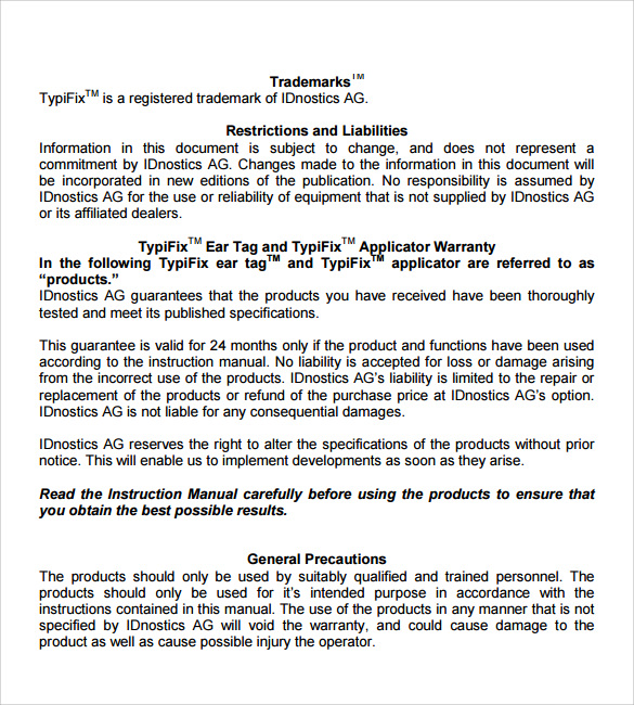 instruction manual template free download