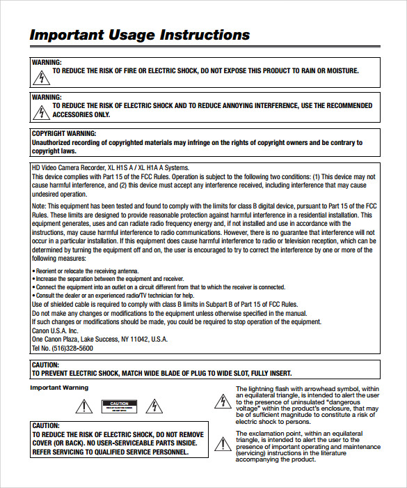 instruction manual template free download