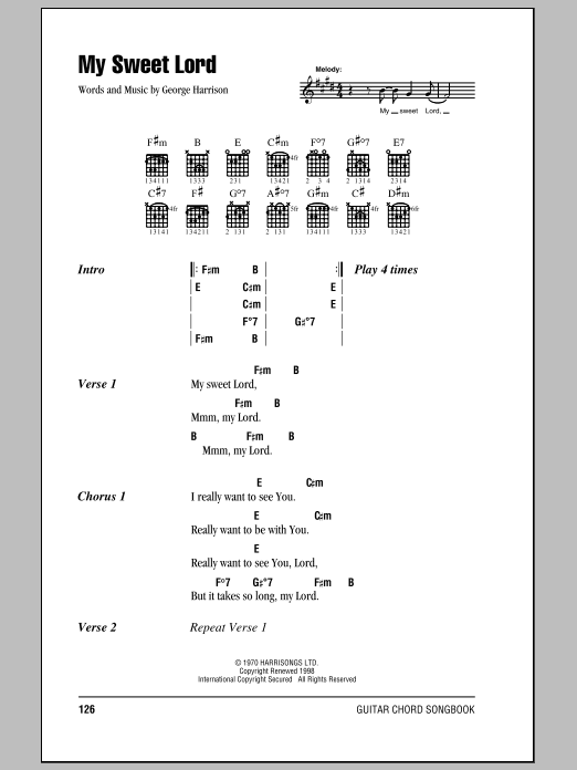 My sweet lord chords pdf