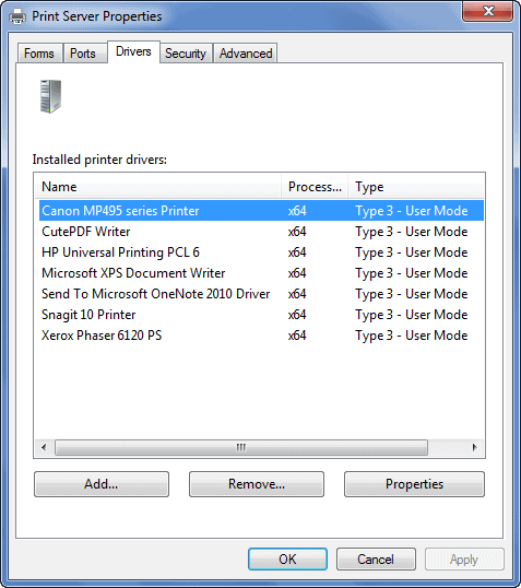 Print driver for host applications