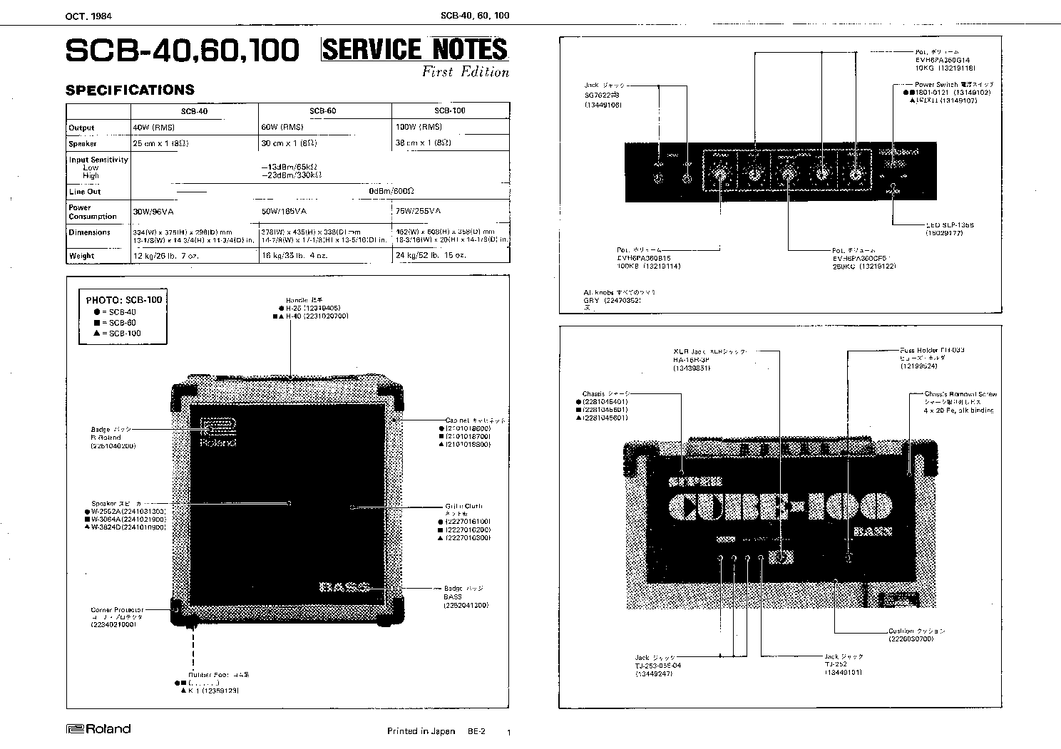 Roland cube 20xl bass manual