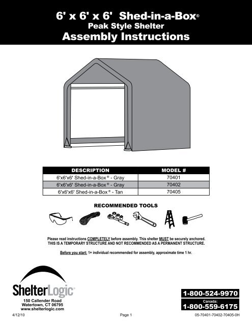 Shelterlogic garage in a box manual