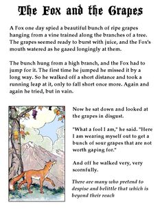 The fox and the grapes story pdf